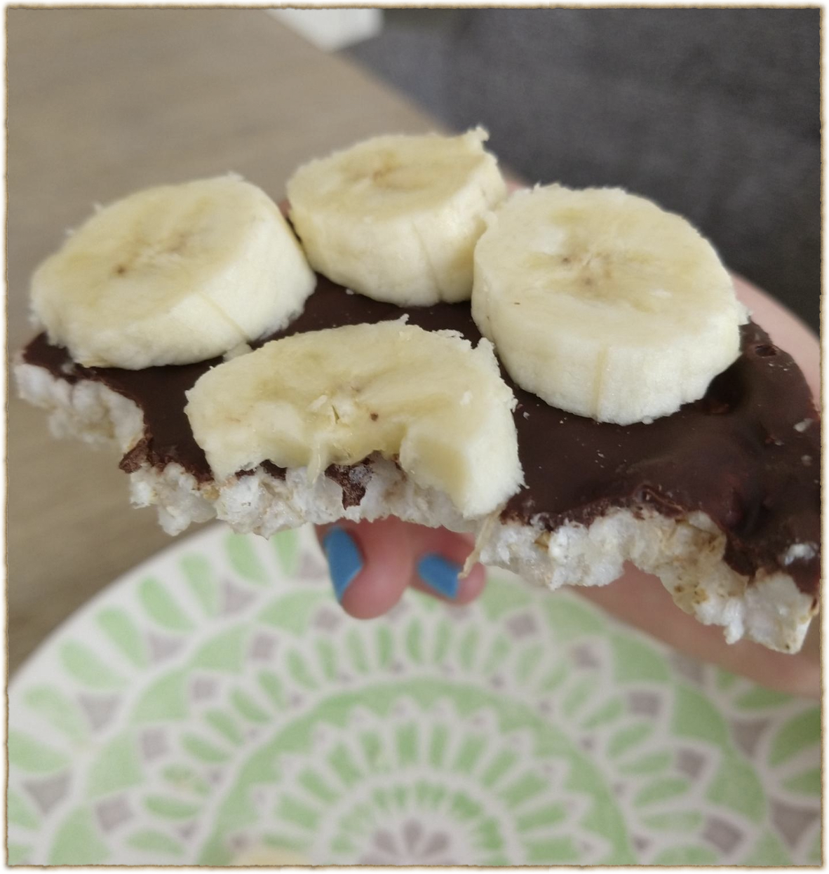 Schokoreiswaffeln mit Bananen